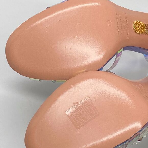 Aquazzura Meteorite PVC Embellished Ankle-Strap Sandals size 36 - Picture 14 of 15